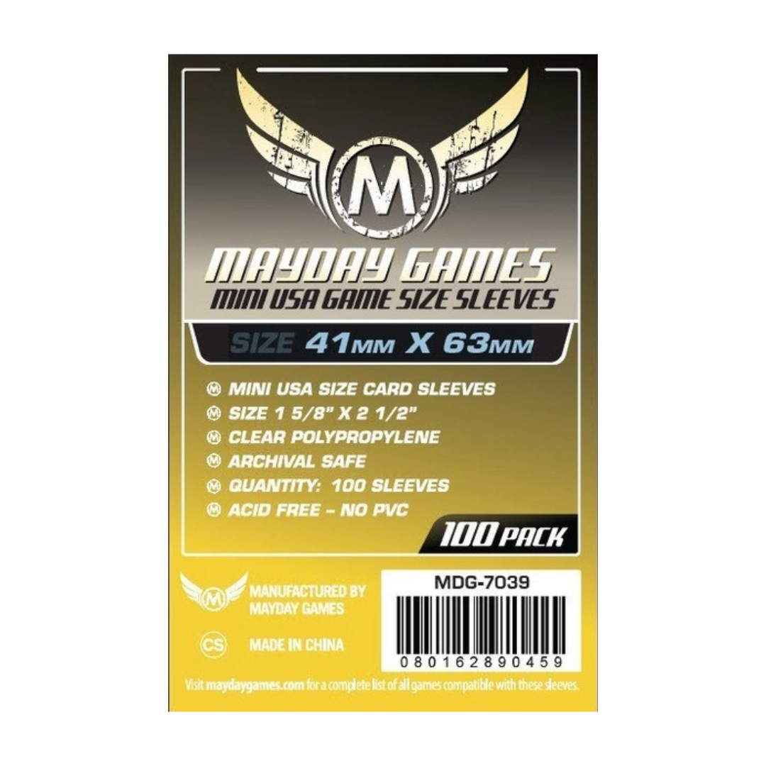 Mayday - Mini USA Game Size Sleeves 41 X 63 MM (100 pack)